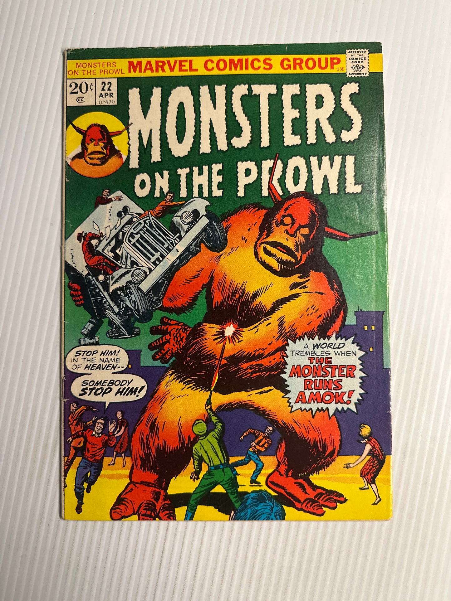 Monsters on The Prowl #22 1973 (FN) Jack Kirby Cover!