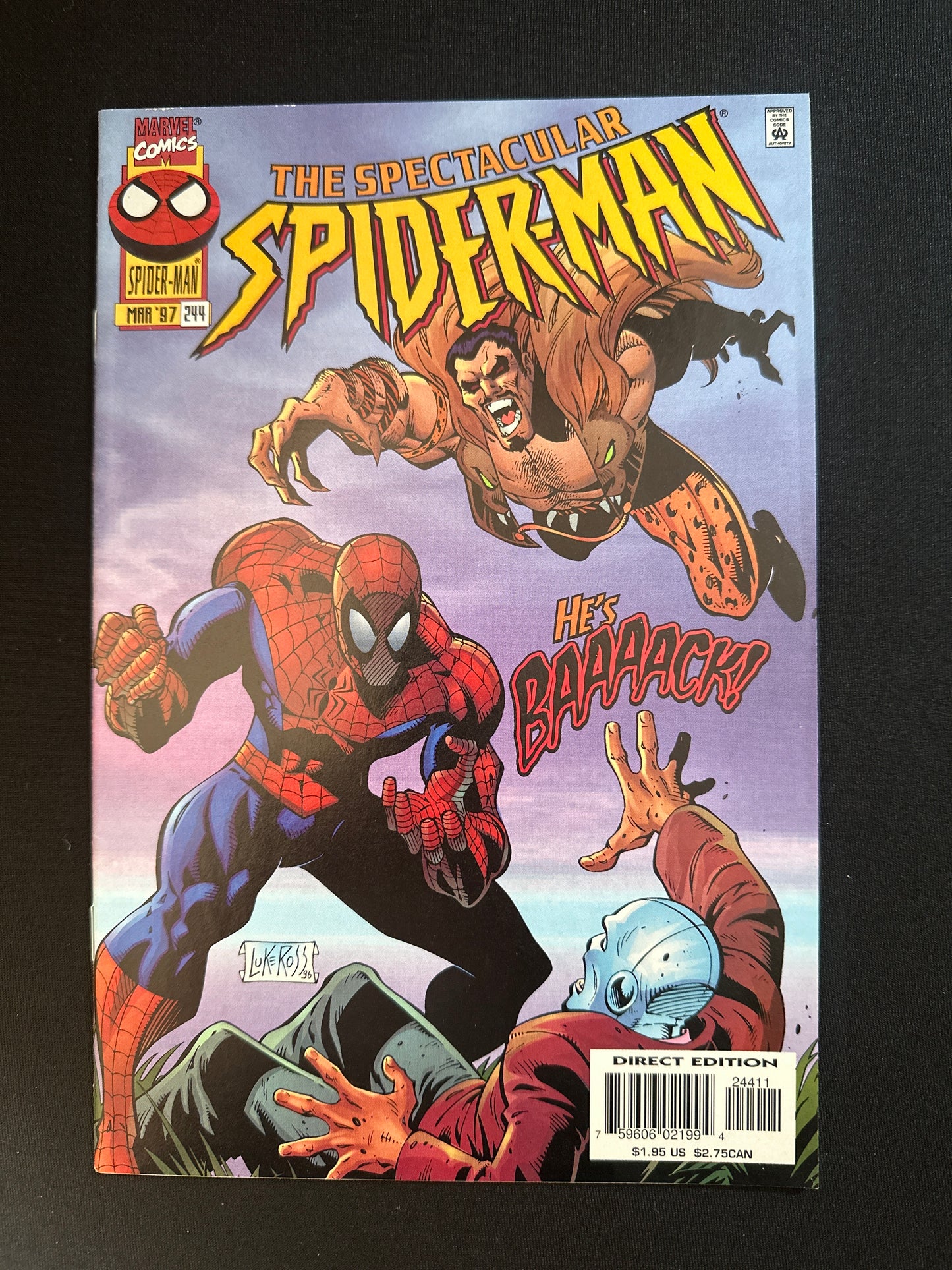 Spectacular Spider-Man #244 1997 (VF+) 1st. App. Of Alexei Kravinoff! Kraven’s Son!