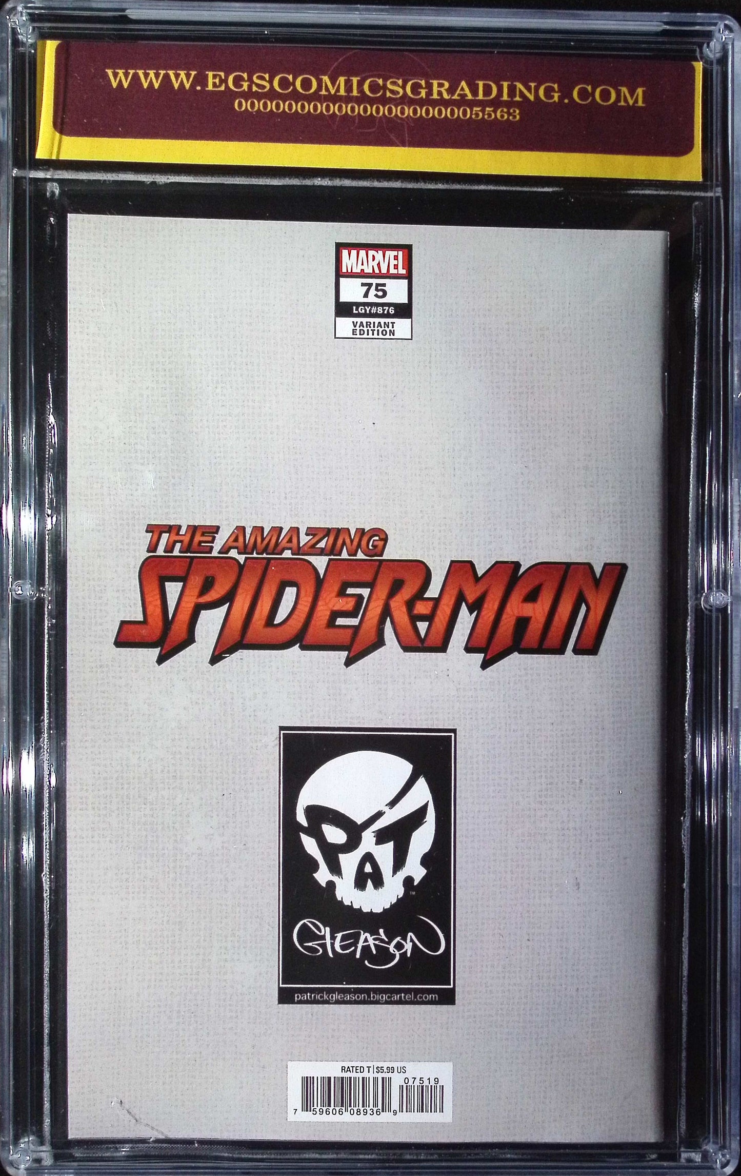 Amazing Spider-Man #75 2021 EGS 9.8 Custom Signature Series! Signed by Patrick Gleason