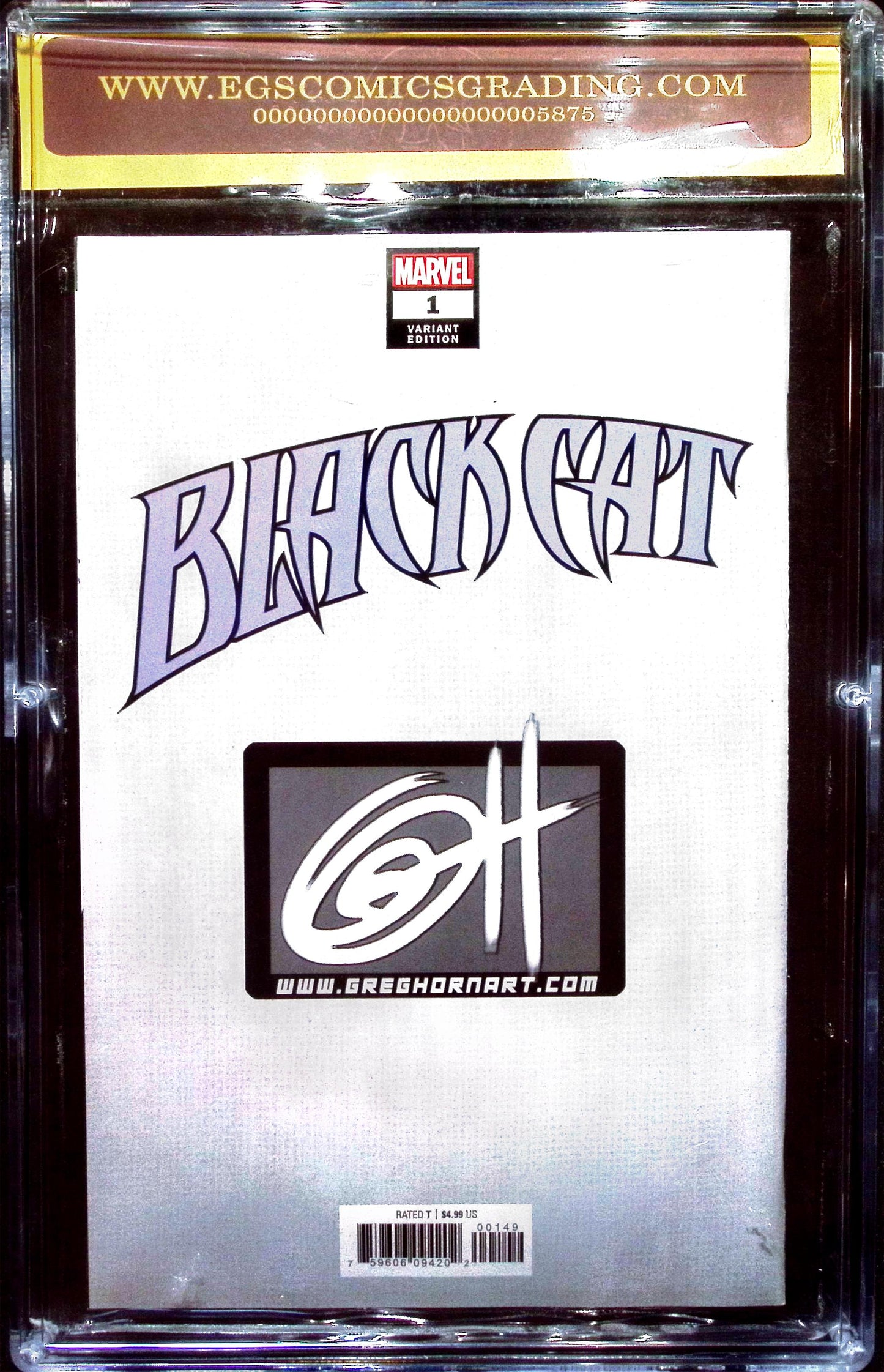 Black Cat #1 2019 EGS 9.8 Greg Horn Virgin Variant!